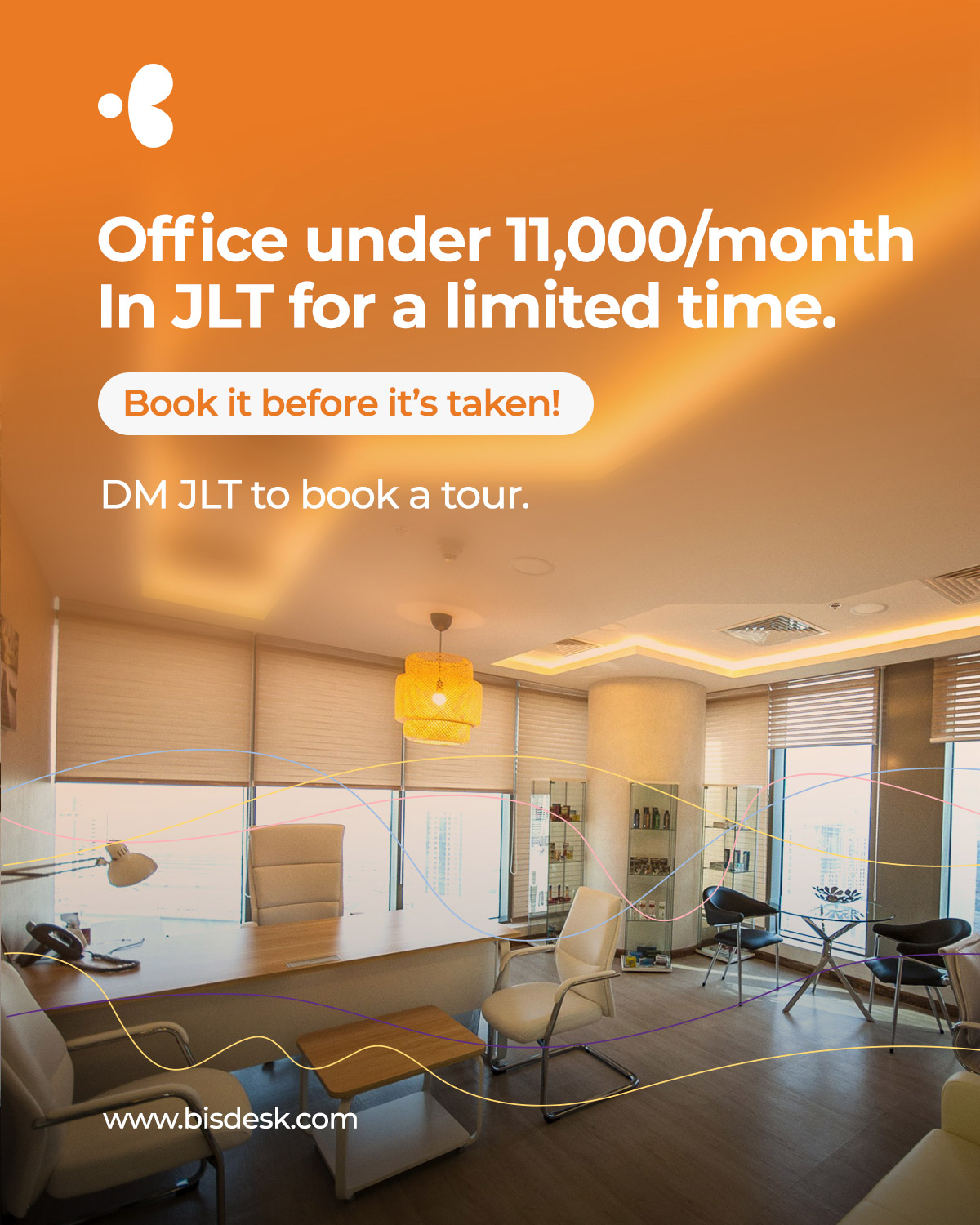 Coworking and office space campaign design by Creative Manda, Dubai